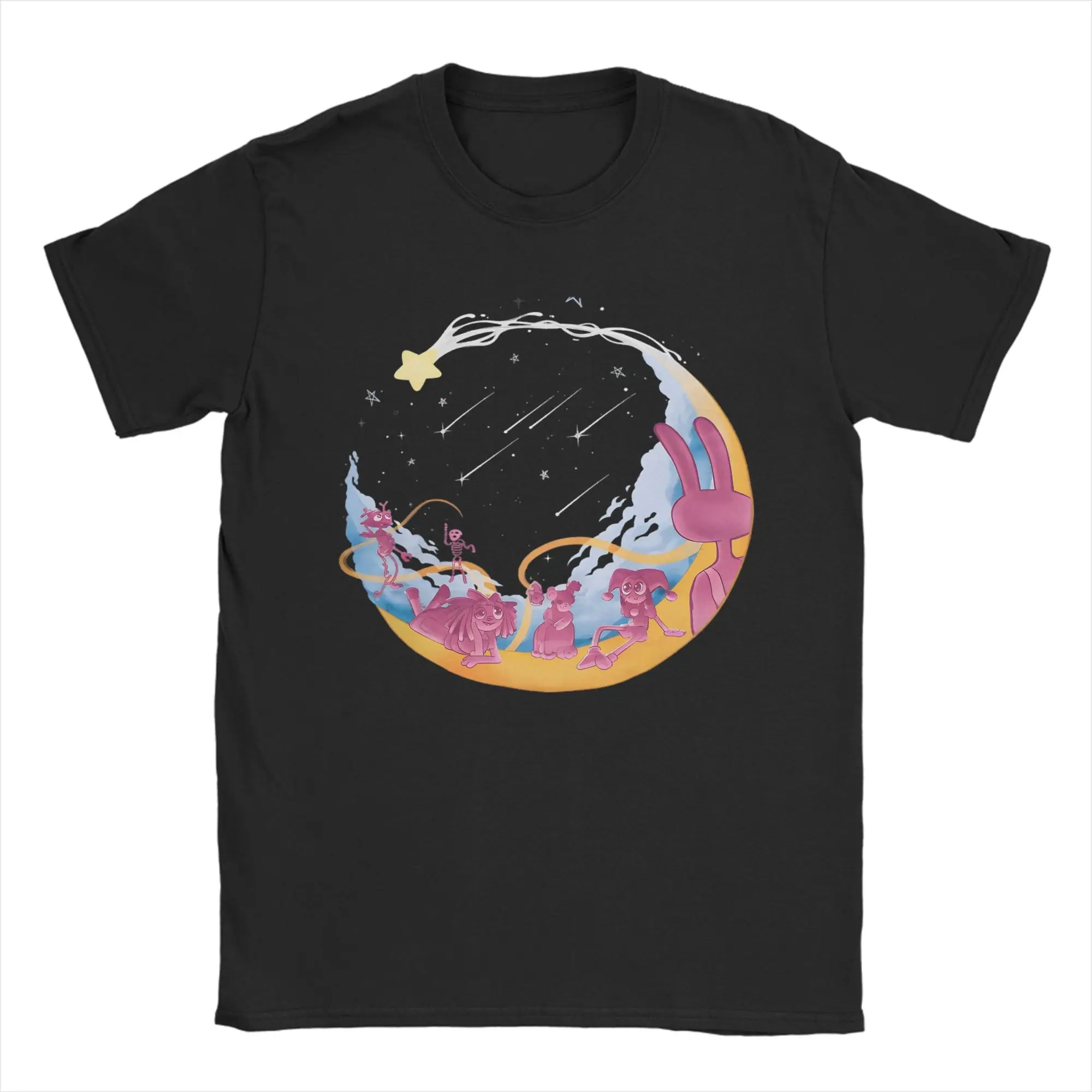 Men Cartoon Digitals Circus Pomni Jax Kinger T Shirt Cotton Clothing Amazing Short Sleeve Round Neck Tee Shirt Gift Idea T-Shirt
