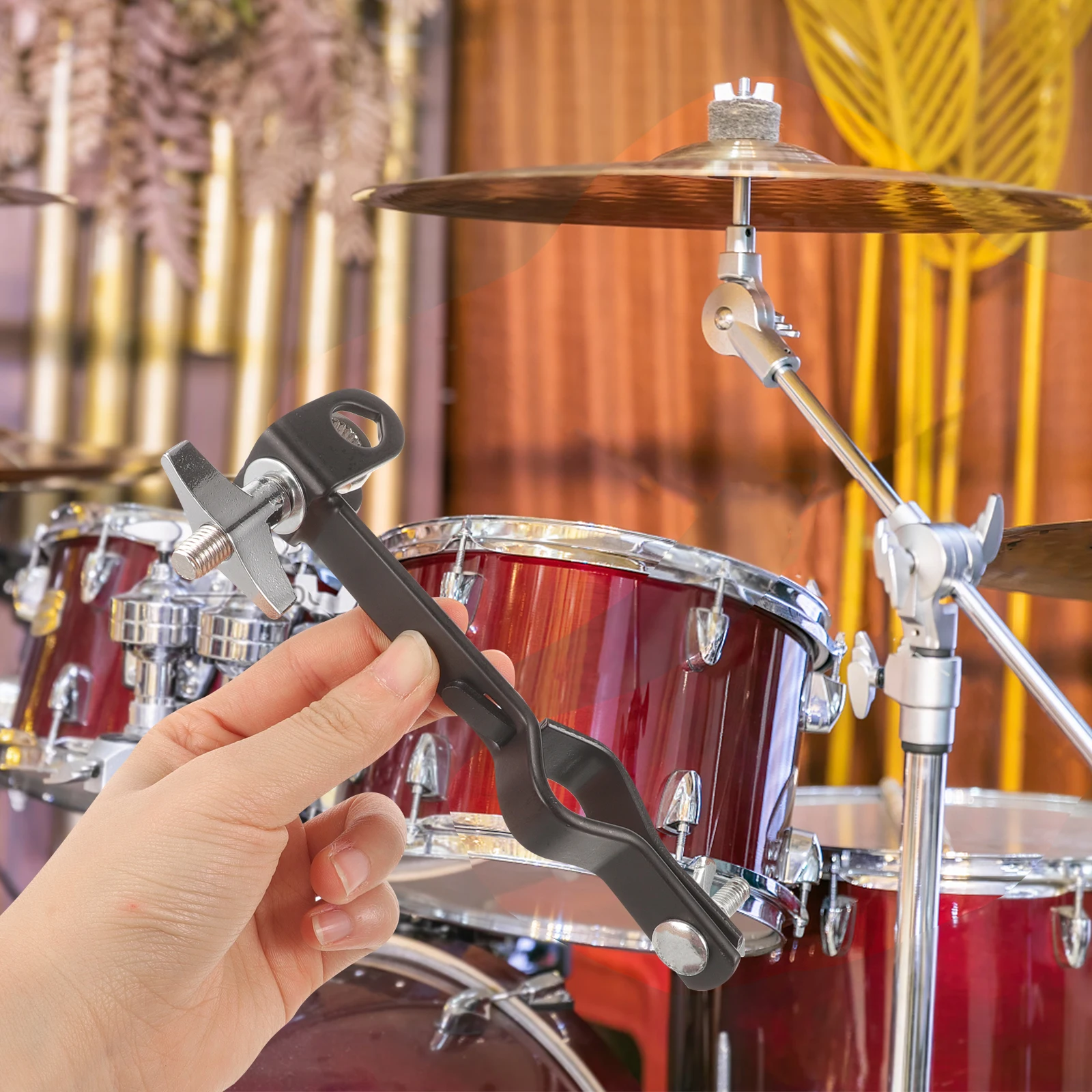 

Cowbell Mounting Clamp Durable Metal Drum Cowbell Mounting Bracket Percussion Hardware Adjustable Angle Secure Fit