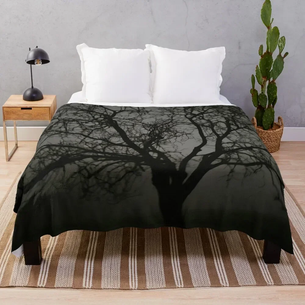 

Creepy Dark Deserted Forest Throw Blanket Soft Beds Hairy Blankets