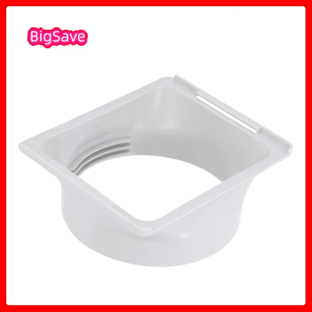 Portable Air Conditioner Exhaust Hose Coupler Thread Design ABS Square to Round Exhaust Duct Hose Adapter Air Pipe Connector