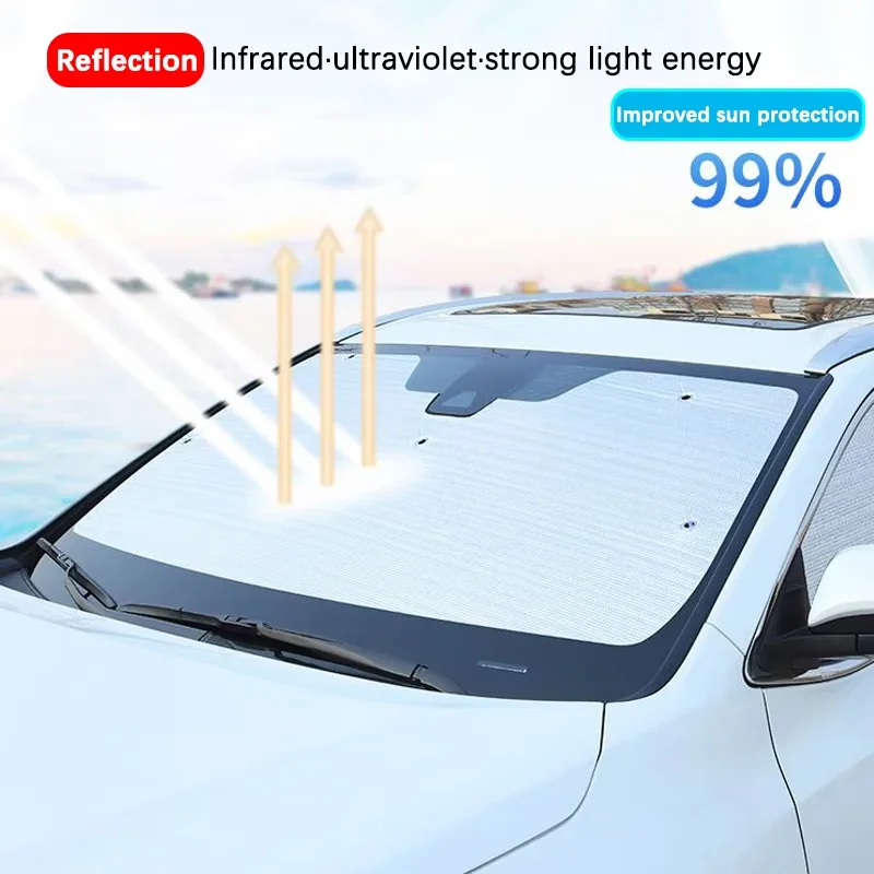 For Volkswagen VW Caddy 2K MAXI 2003~2019 Car Front Window Sunshade UV Protection Reflector Cover Full Sun Visor Car Accessories view 6