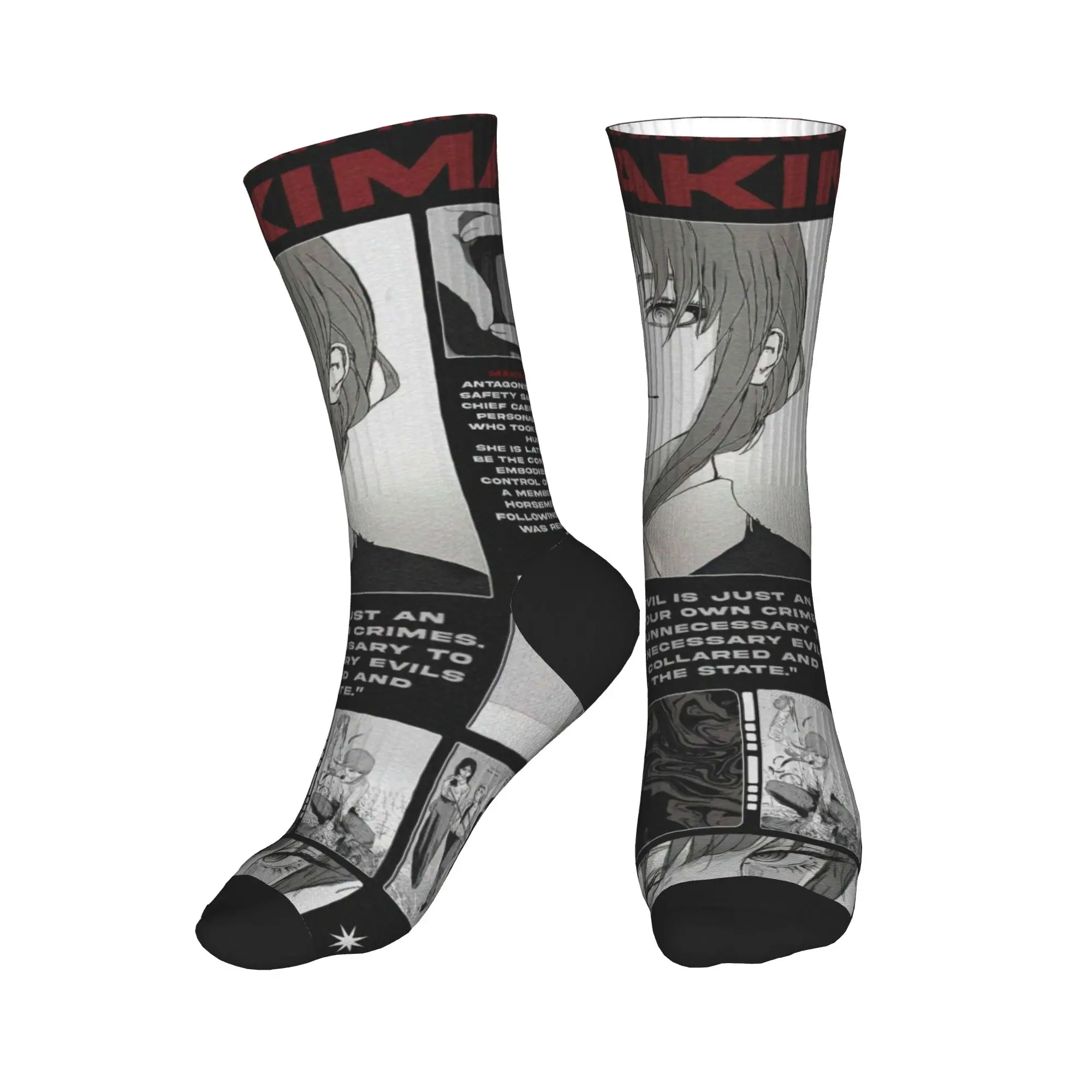 MAKIMA Chainsaw Man Japanese Manga Stockings Adults Men  Socks Soft Fashion Socks Winter Climbing Non Slip Graphic Socks Gift