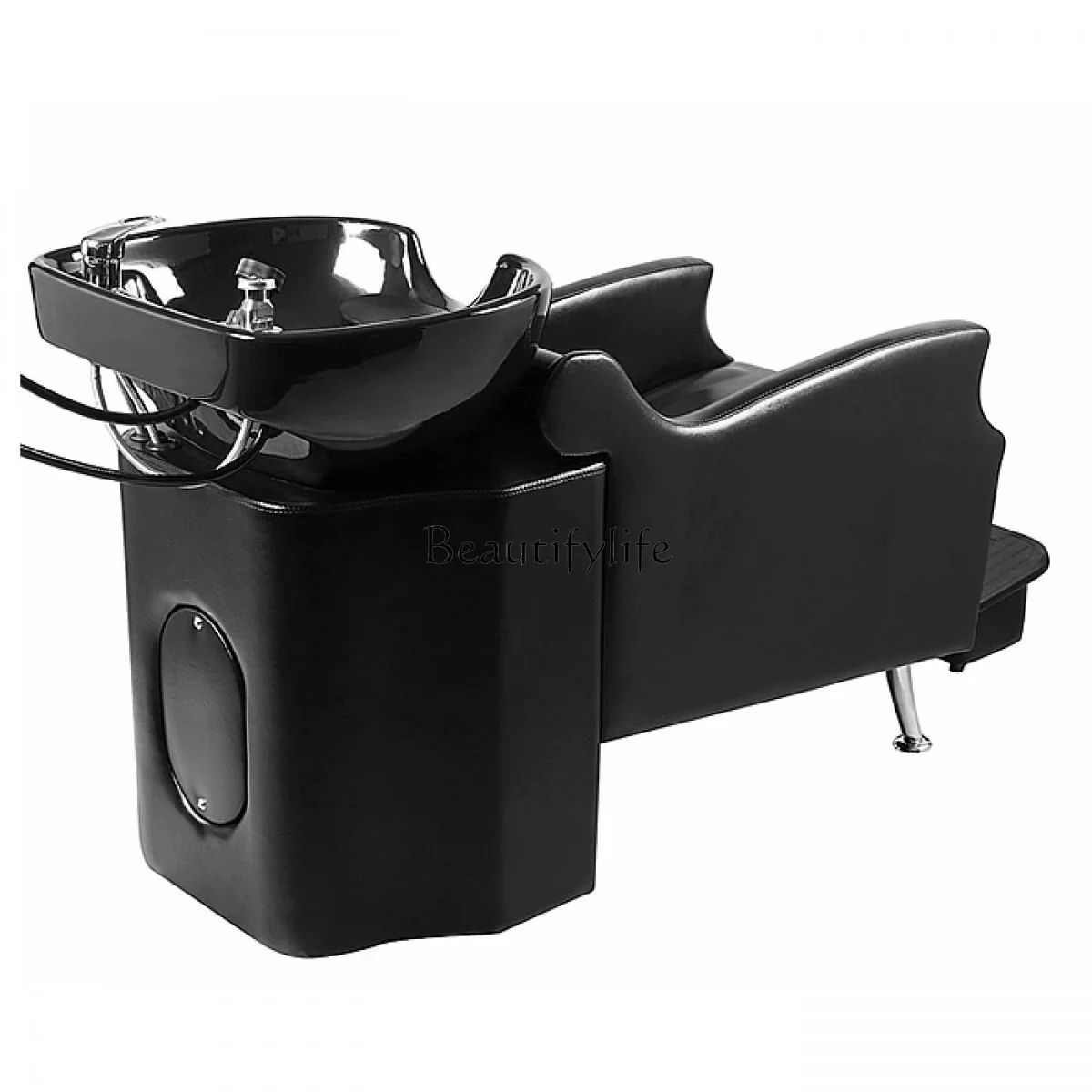 02-Shampoo bed semi-lying ceramic basin hair care flushing bed