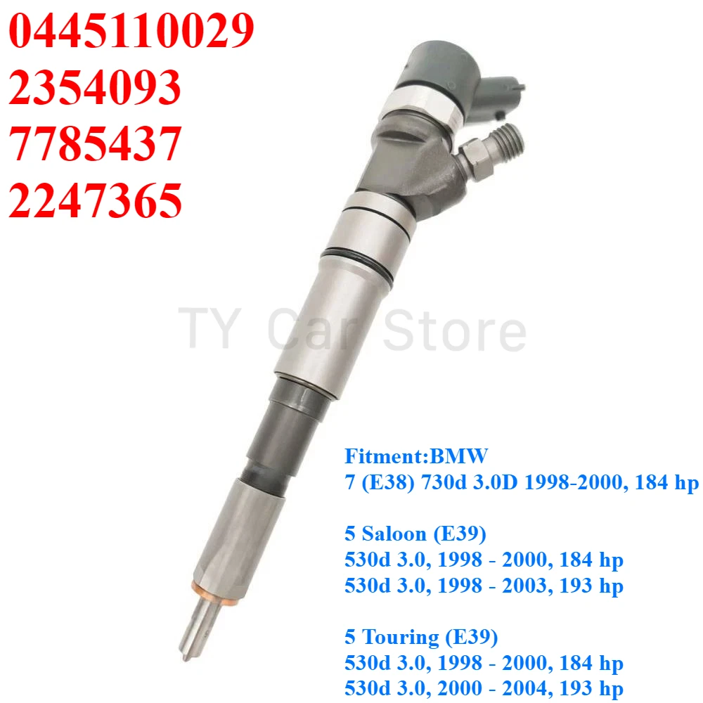 

0445110029 2354093 Новая форсунка дизельного топлива для BMW 5 7 серии E39 530d 1998-2004 E38 730d 1998-2000 3.0D