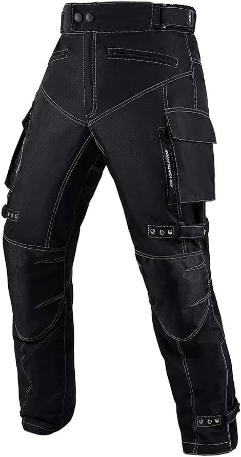 

Dual Sport Motorcycle Pants for Men with Water Resistant Cordura Textile Fabric & Impact Protection Armor