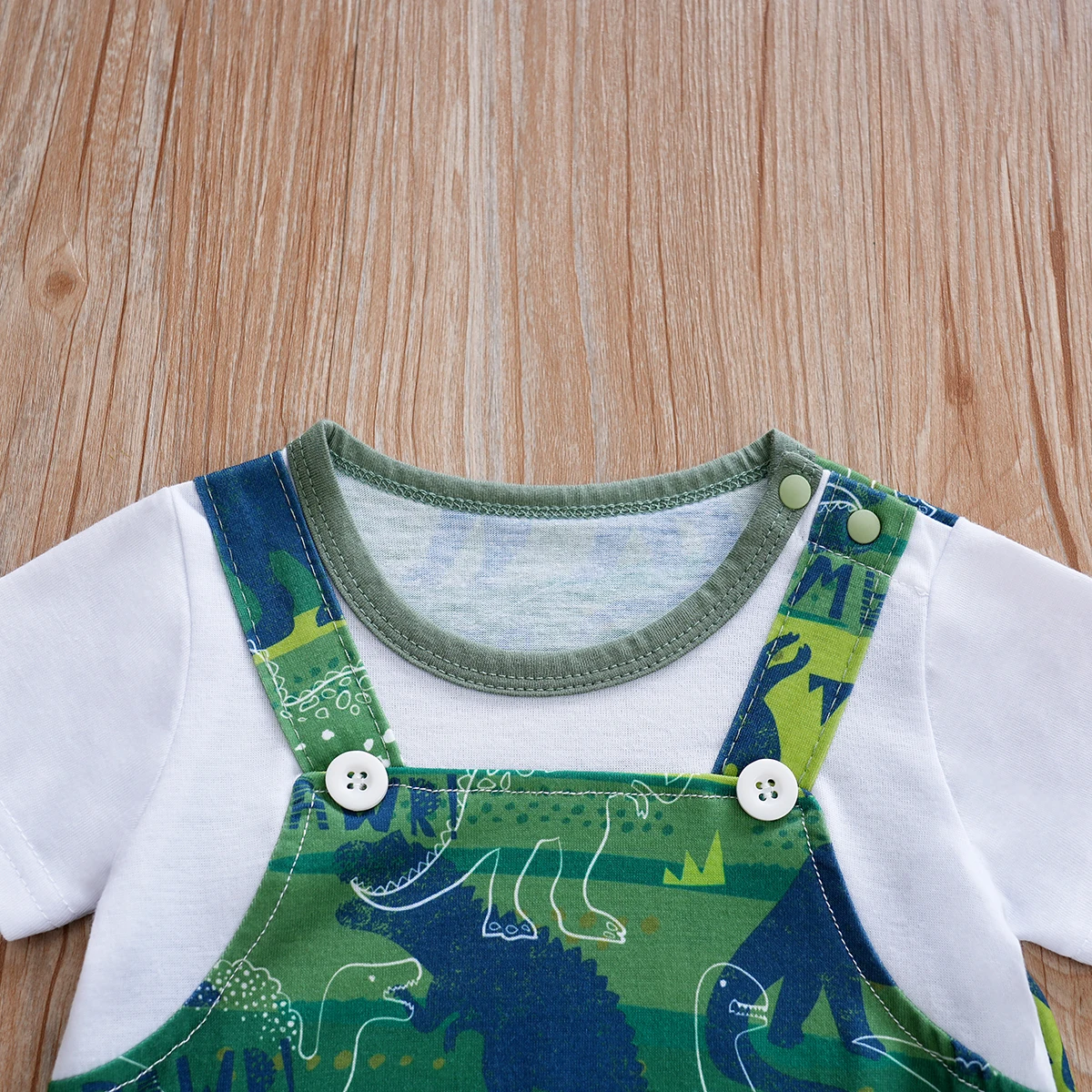 Urnxb-رومبير بأكمام قصيرة مع طبعة ديناصور لحديثي الولادة ، بذلة قطعة واحدة مع حمالة للأولاد من 0 إلى 12 عامًا ، الصيف