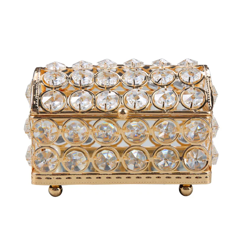 European-style ins luxury crystal jewelry box Jewelry storage box High-grade exquisite creative desktop princess jewelry box