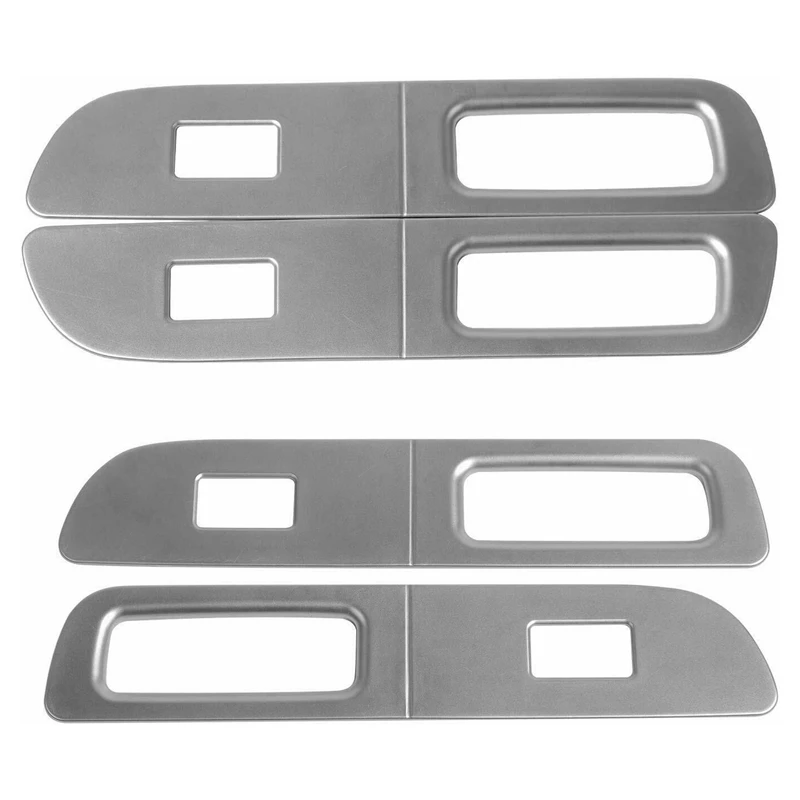 

4X Silver Inner Window Lifter Switch Panel Decor Cover For Ford F150 2009-2014