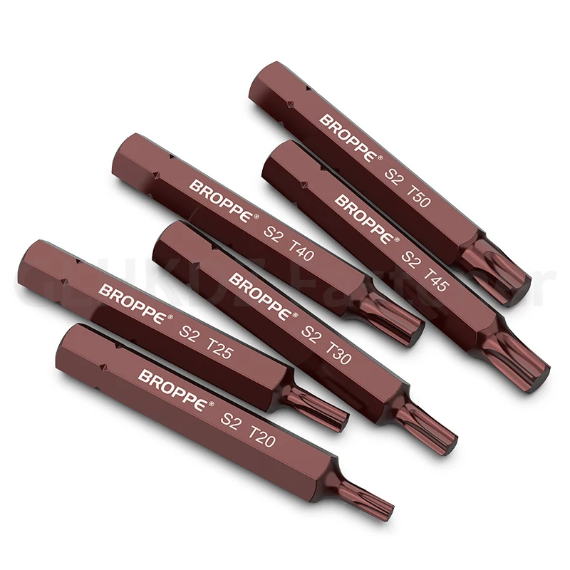 Embouts de tournevis électriques Torx, magnétisme de bain, tige hexagonale, tête de lot, outils à haute dureté, 30mm, 75mm, T20 mm, 25mm, 30mm,