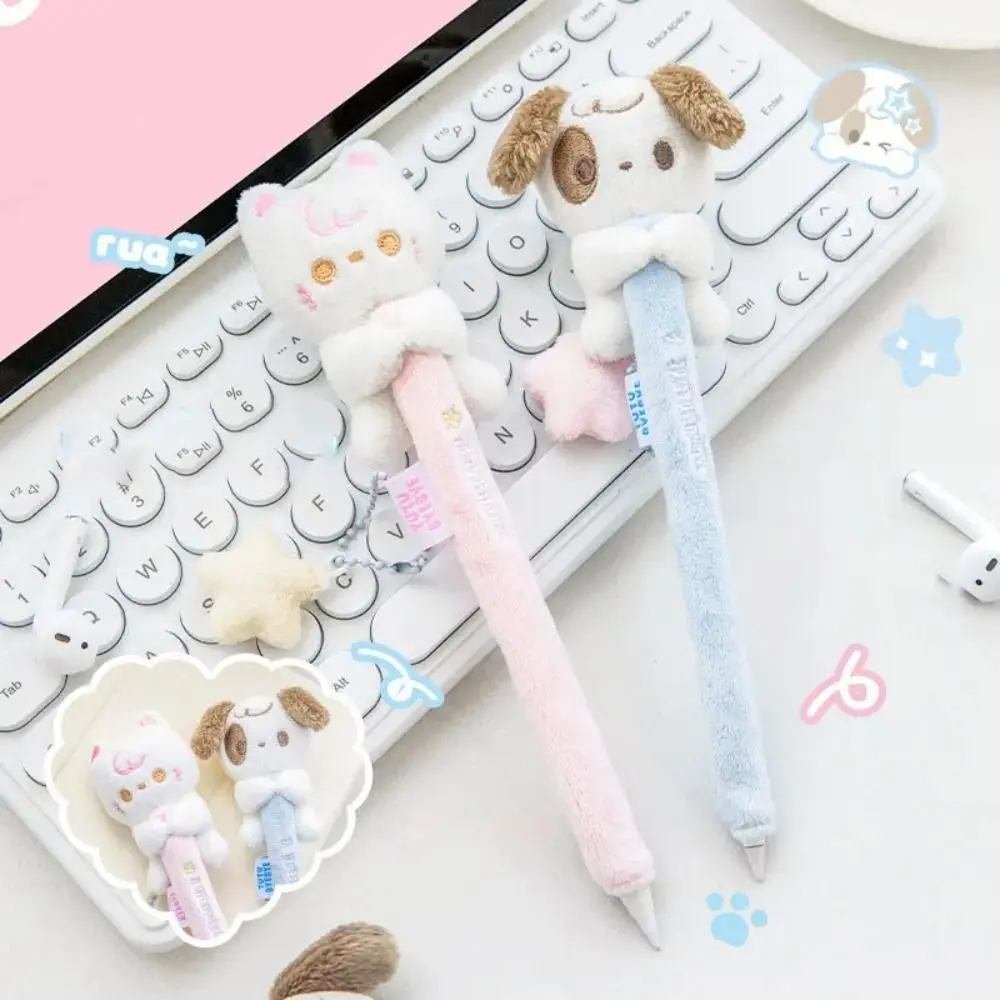 Cartoon Tablet Pen Cover New Plush Worker Tablet Accessories Pen Cover Cat Puppy Cat Puppy Stylus Pen Cover