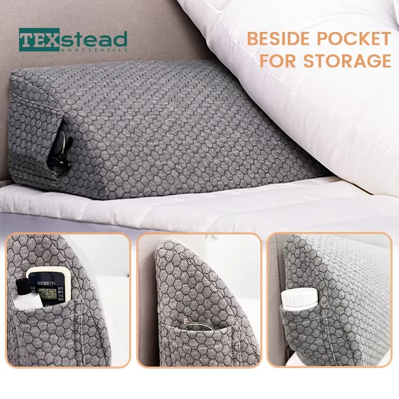 Arc Air Layer Bed Gap Filler,Memory Foam Headboard Wedge,Breathable Mattress Pillow,Anti-Drop Washable Cover