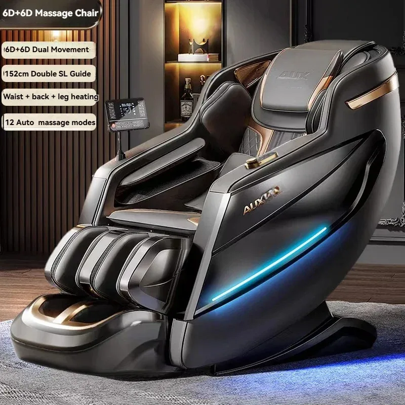

6D+6D Smart Massage Chair Full Body Zero Gravity SL-Track Heating Massage Recliner Chairs with Body Scan Stretch Calf Extension