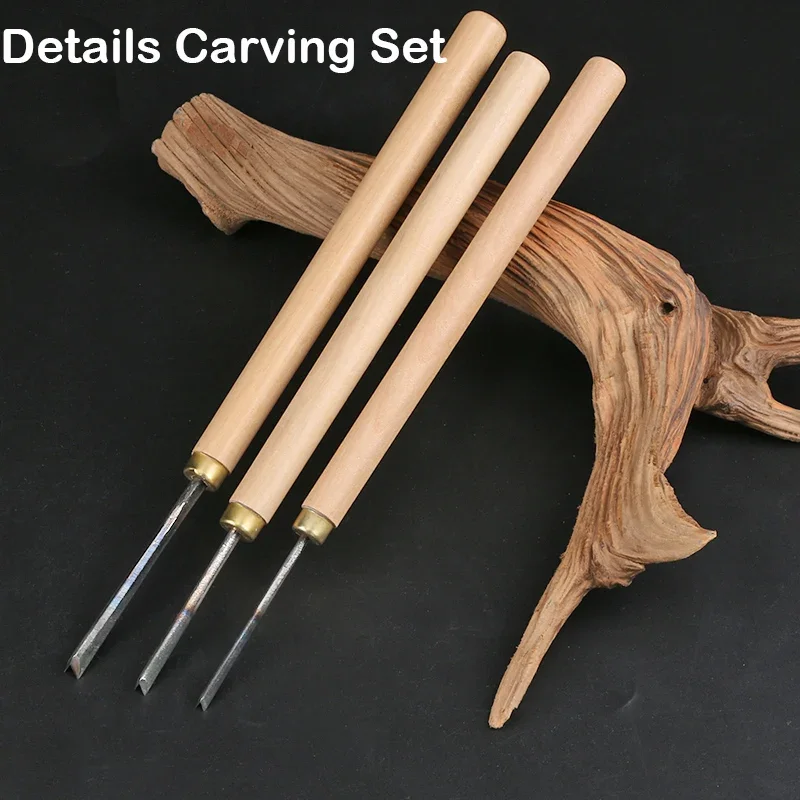 3pcs/lot V Type Hand Wood Carving Knives Tools General Details Root Chisel Made Ground By Hand Carpenter Carving Tools