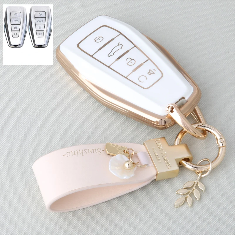 TPU Car Key Cover Case for Geely Emgrand Global Kulrey Hawk GX7 Okavango NL3 SUV GT GC9 Coolray X6 X7 EX7 Geometry C Keychain