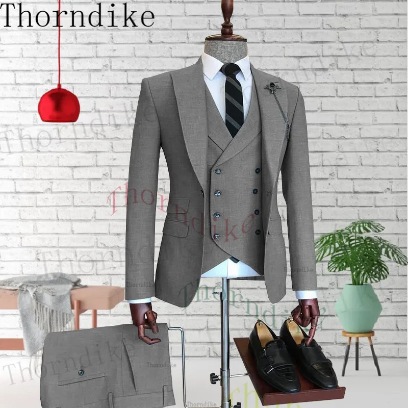 

Thorndike 2022 New Fashion Terno Slim Groom Wedding Male Suit Masculino (Jacket+Pant+Vest) Men's 3 Pieces Blazer