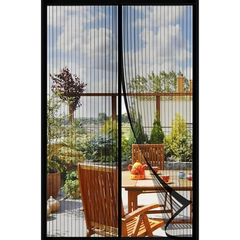 Cortina Mosquitera de 100*210cm sin Perforaciones para Sala de Estar, Dormitorio, Comedor, Malla Protectora Manos Libres