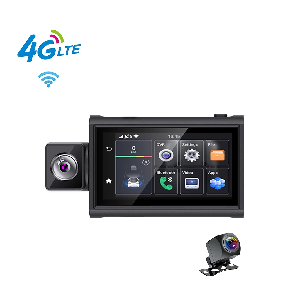 Top Rated 4G Live Streaming Dashcam 3inch Android 10 2+32G WiFi GPS ADAS Dual Lens Car Recording Camera