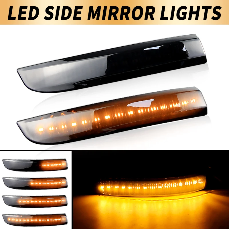 2PCS LED Dynamic Rearview Mirror Indicator Turn Signal Lights Canbus For Ford Escape Kuga II EcoSport 13-19 Focus 3 MK3 12-18 - Image 2