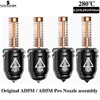 Original For Flashforge Adventurer AD5M nozzle/5M Pro Nozzle Kit Assembly Hotend 0.25/0.4/0.6/0.8mm High Speed Nozzle 3d Printer