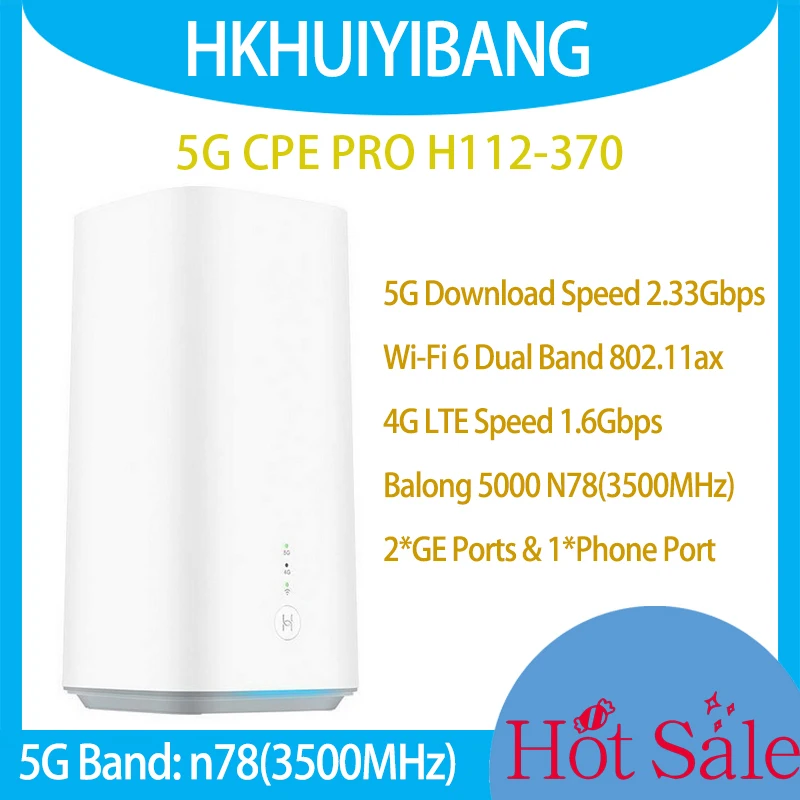 

Unlocked 5G CPE Pro H112-370 International Version 2.3Gbps WiFi 6 5G 4G LTE Wireless Router Modem For HUAWEI With Sim Card Slot