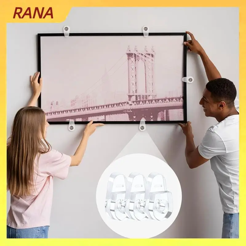 

RANA 25 Pack Mirror Mounting Clips Kit, Round Mirror Hangers For Wall Glass Retainer Clips Kit Clear Mirror Mounting Clips