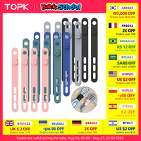 TOPK Silicone Cable Ties Assorted Color Reusable Heavy Duty Cable Organizer Management for Fastening Cords and Wires