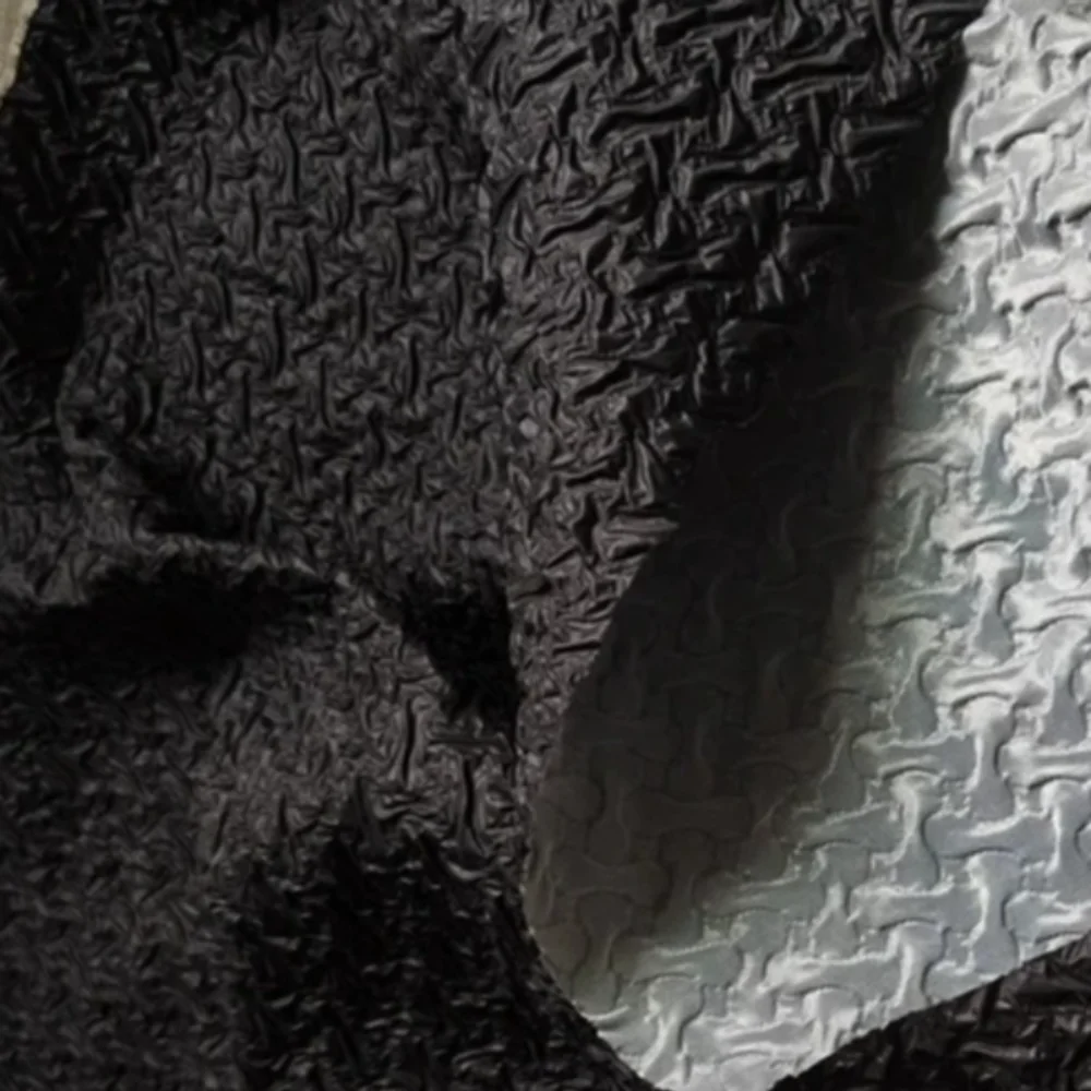 

Black Pleated Fabric for Diy Sewing Bubble Concave Convex Jacket Skirt Fashion Clothing Designer Clothi Fabrics Material