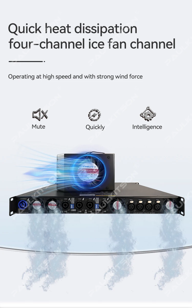Paulkitson PD4-3500 4-Kanal SIC Digital Class D Leistungsverstärker mit hoher Ausgangsleistung für professionelle Bühnen-, Bar- und Konzert-Audio-Lautsprecher – Detail 3