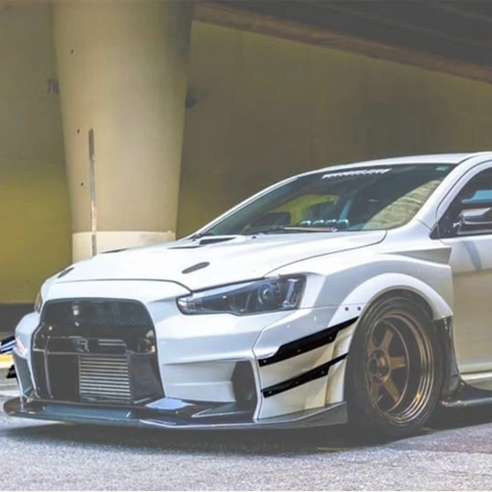 For Mitsubishi EVO 10 X CZ4A 07-16 SEXY Style Carbon Fiber Side Skirts Pair view 2