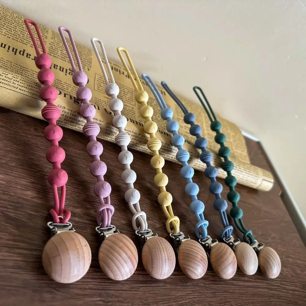 

Silicone Pacifier Holder Clips Food Grade Dummy Clips Baby Pacifier Chain Adjustable Anti-lost Baby Teething Toys Straps Toddler
