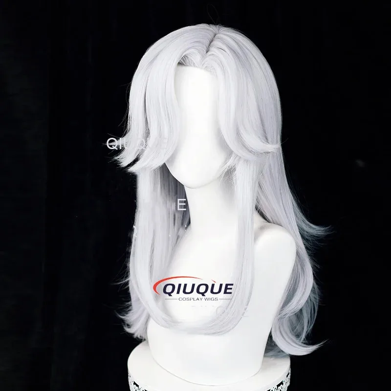 

COSda@Cyno Cosplay Wig Game Impact Cyno Sumeru 62cm Long Silver White Heat Resistant Hair Halloween Costume Wigs + Wig CapCOSda