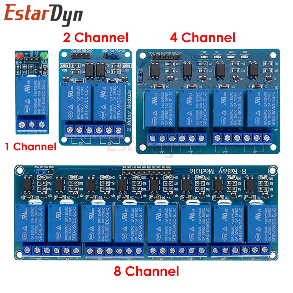 Estardyn 1/2/4/8 Channel 5V Relay Module with Optocoupler, Opto-isolated for Raspberry Pi DIY