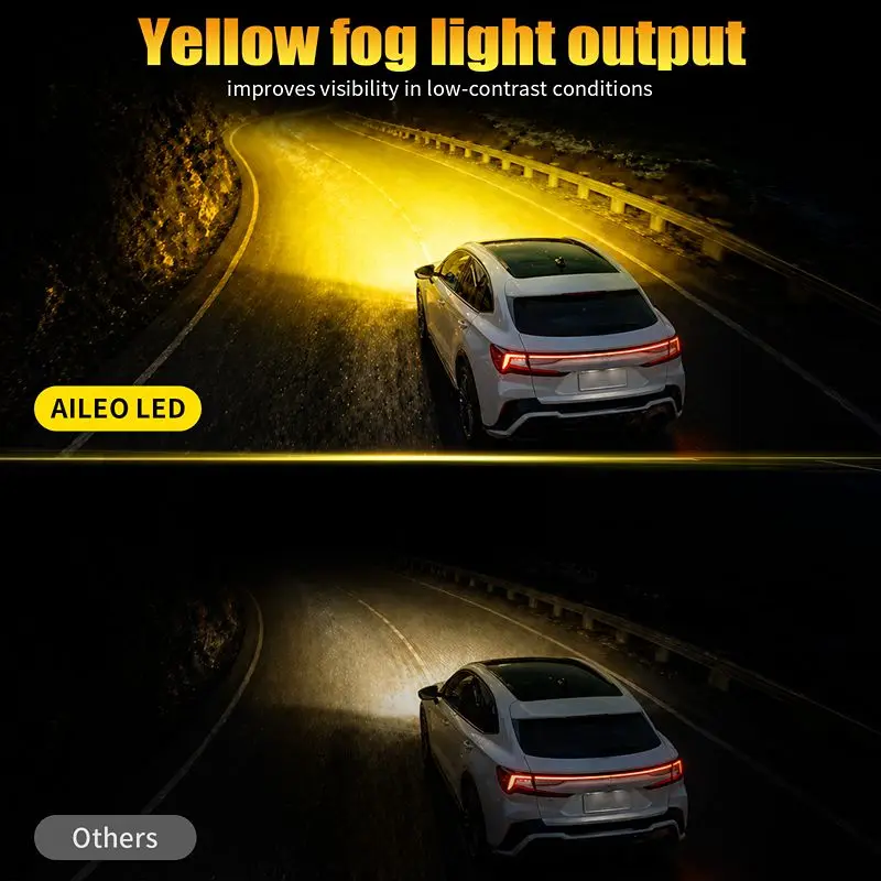 AILEO 2 PCS LED L1B Fog Light Bulbs 3000K Yellow 3000LM 30W CSP Plug And Play LW5B OEM Fit