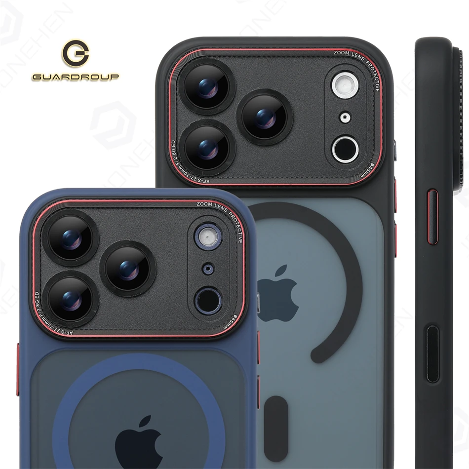 Luxury Magnetic Camera Bumper Protection Case For iPhone 17 16 15 14 Pro Max Wireless Charging Shockproof Hard Matte Clear Cover