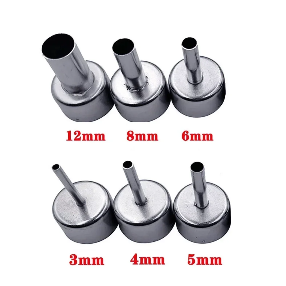 6pcs Universal Nozzle For 858 Series Heat Resistant Soldering Station 22 Mm Heat Resistant Stainless Steel Hot Air Station