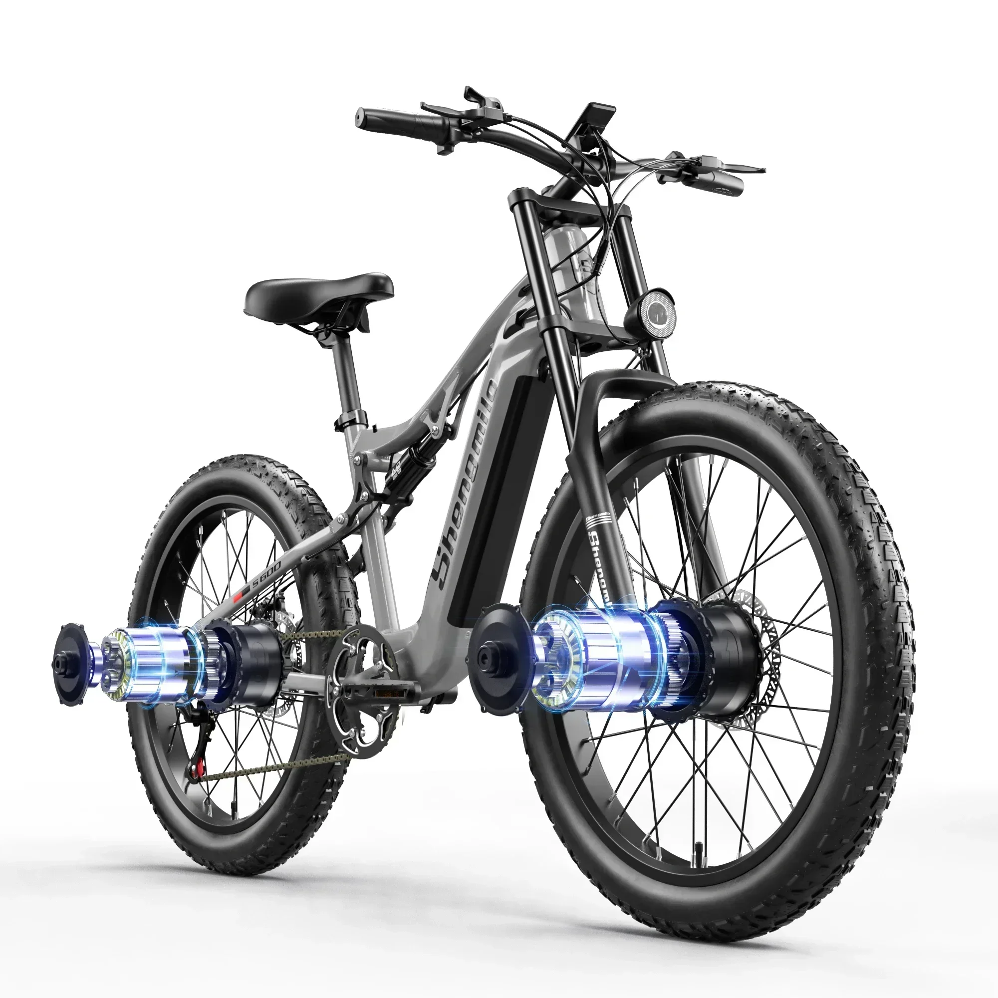 Shengmilo S600 Electric Bicycle 2000W Dual motor 48V 18AH lithium battery 26 Inch Electric Bike adult Mountain off-road e-bike