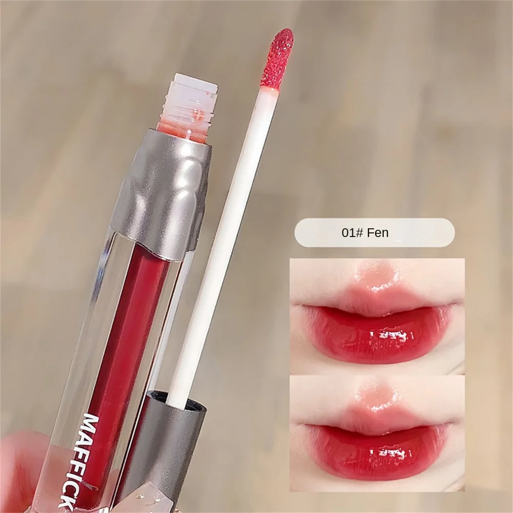 1/2PCS Lip Glaze 8 Color Long Lasting Waterproof Mirror Water Lipgloss Moisturizing Cosmetics Lip Pigment Non-stick Cup