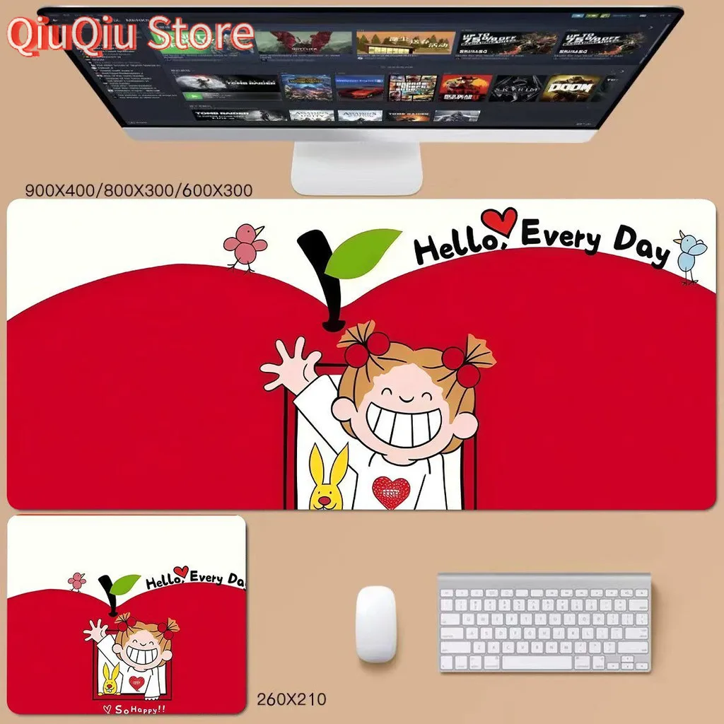 لوحة ماوس HelloKitty اللطيفة، لوحة مفاتيح كبيرة جدًا، مقاومة للانزلاق والقذرة #6