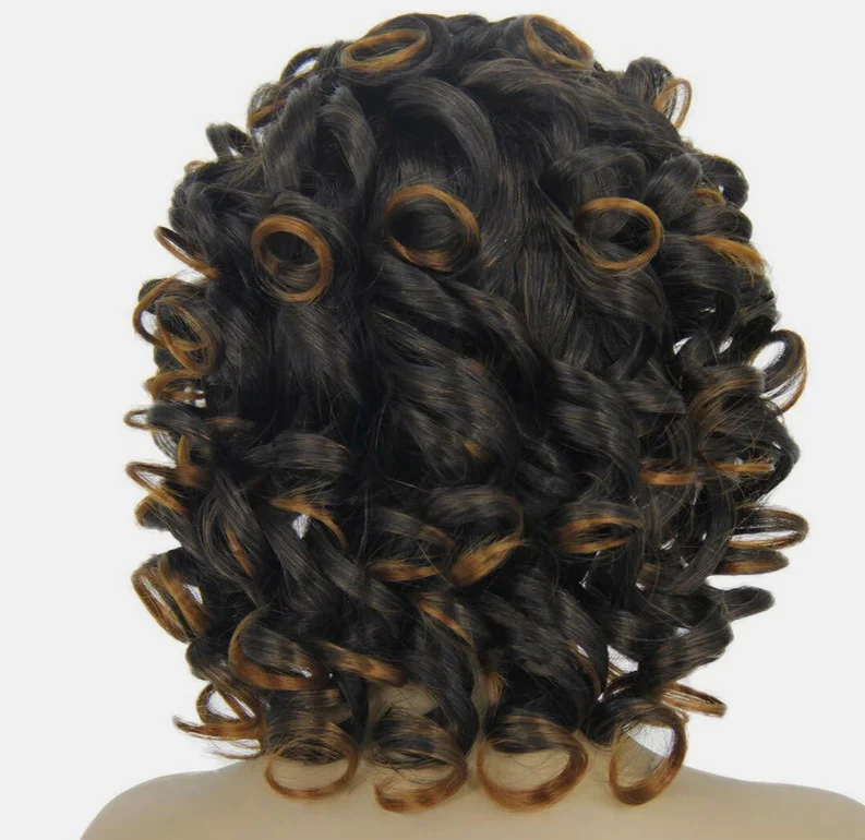 Perruque Afro Bouclée Courte avec Frange pour Femme, Cosplay Moelleux, Hadt Hmatte