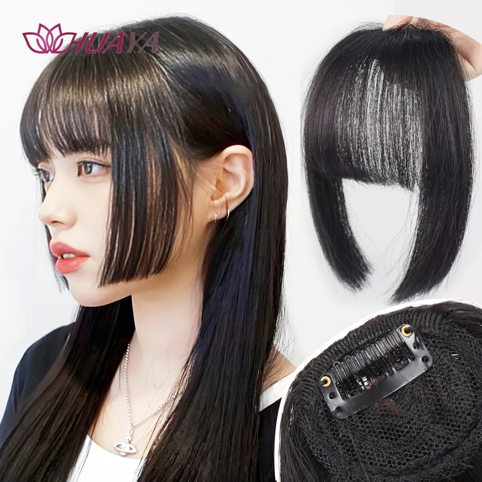

Synthetic Bangs Clip-in Hair Extensions Thick Bangs Hairpieces for Women Daily Heat Resistant Fake Bangs