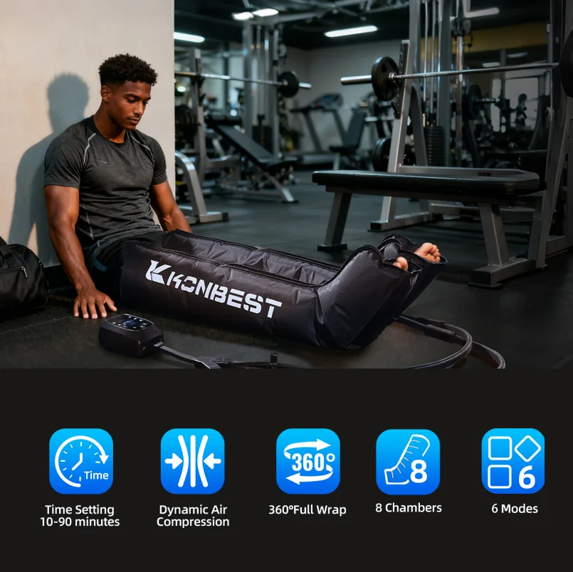 ZXY KONBEST Professional Air Compression Leg Recoveri System Rechargeable Massage Boots for Fast Recovery Improved Circulation