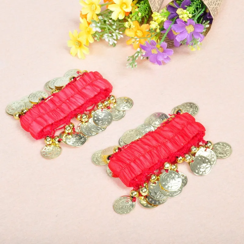 Шифоновый браслет-монета для танца живота, браслет-монета, ювелирные изделия, наручные манжеты на щиколотке, браслет-погремушка, шифоновый золотой аксессуар для монет, танцы