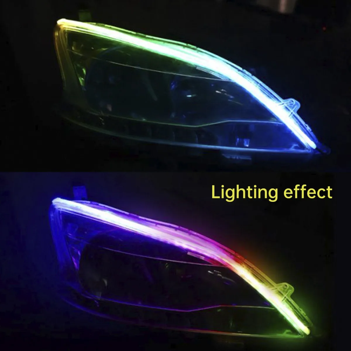 Ultra Thin LED Headlight DRL Eyebrow Strip with APP Control For Car 30cm` Replacement Accessories