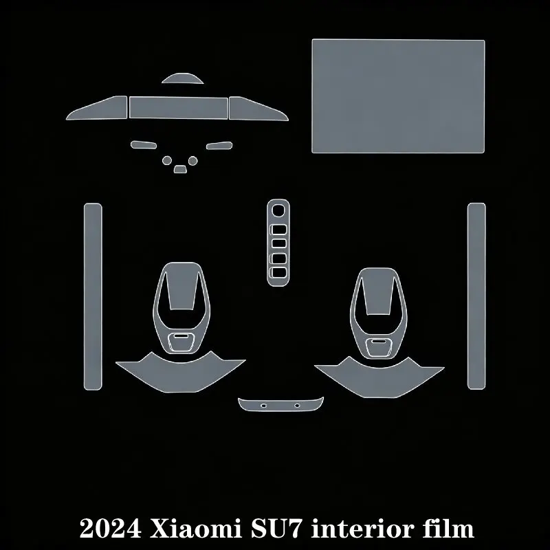 For 2024 Xiaomi SU7 interior film screen center console film button interior car modification transparent protective film