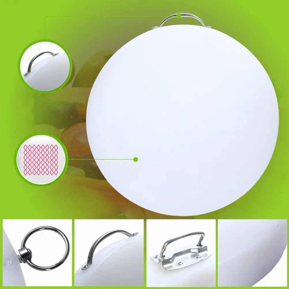 

Круглая пластиковая разделочная доска с ручкой, нескользящая, устойчивая к пятнам, толстая, 38x2 см, для мяса, овощей, рыбы