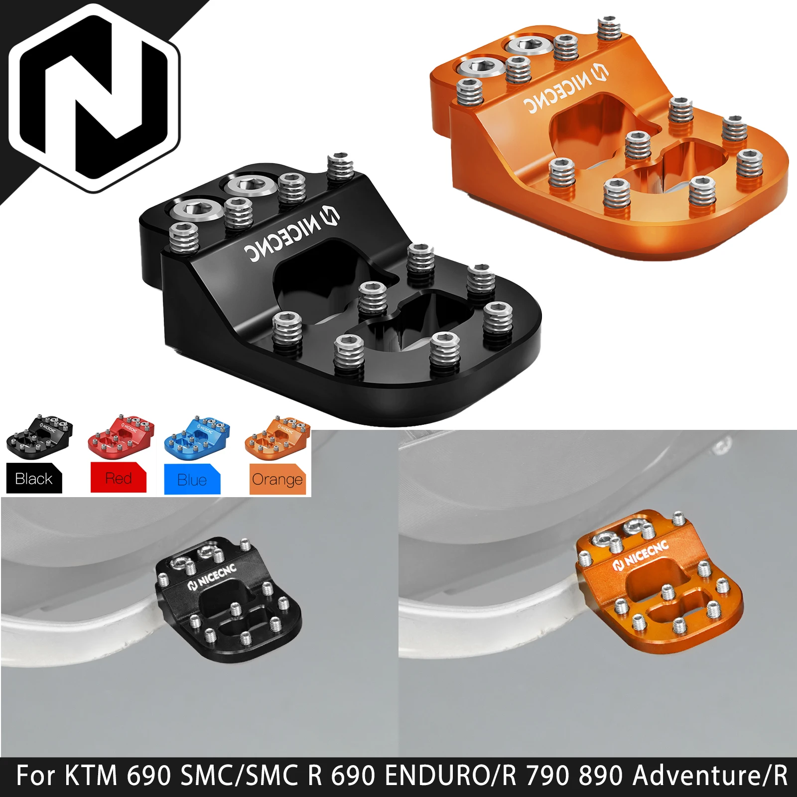 For KTM 690 SMC R /Enduro R Stepped Rear Brake Pedal Pad 790 890 Adventure R 990 1190 1290 Super Adventure R/S/T 390 Adventure R