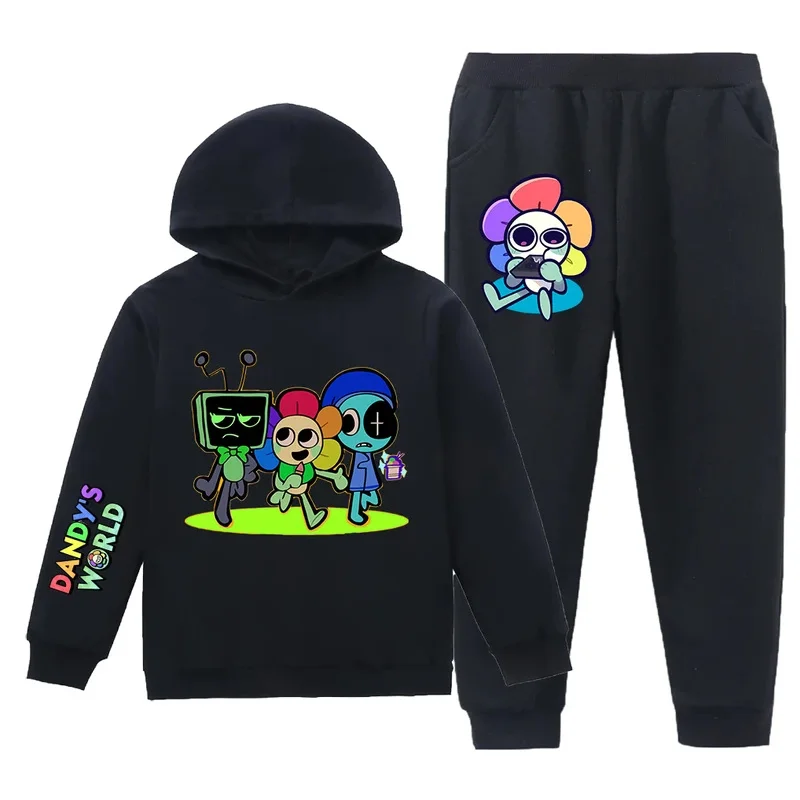 Dandy's World Hoodies เด็กเกมสยองขวัญ Dandys World เสื้อผ้าเด็กทารก Hood เสื้อกางเกง 2 ชิ้นชุดเด็กสบายๆกีฬา