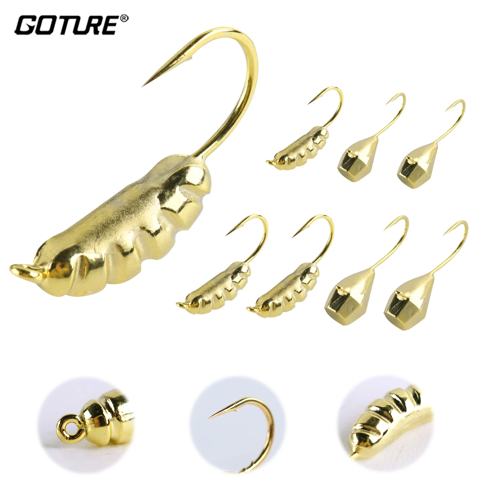 

Маленькая жесткая приманка Goture, 8 шт., 0,5-2 г, 10 шт. # 14 # Крючки для рыбы гольяна, одинарный крючок, джиг, наживка для форели, аксессуары для рыбалки