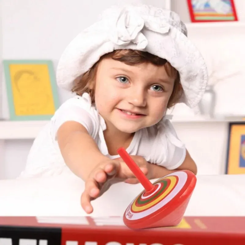 Mini juguete giratorio de descompresión de madera para niños y adultos, giroscopio colorido divertido, alivio del estrés y la ansiedad