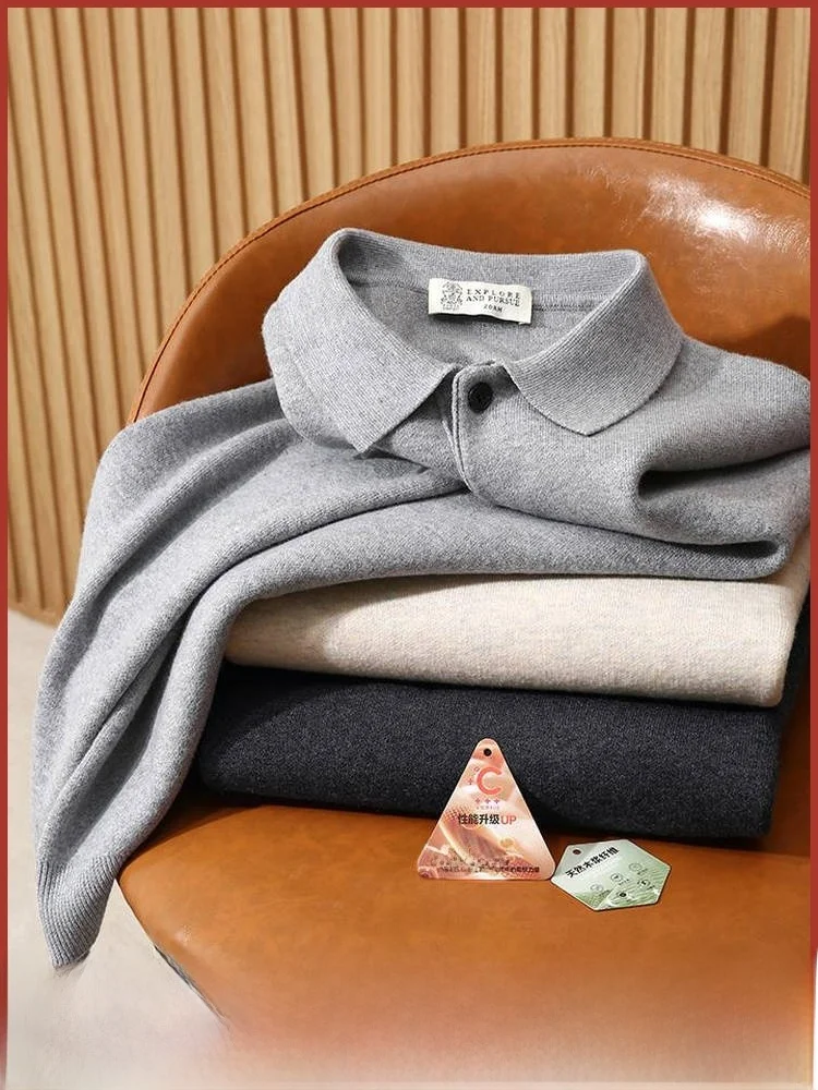 

Итальянский мужской трикотаж из древесного волокна Ne, простой роскошный повседневный свитер высокого класса с длинным светом